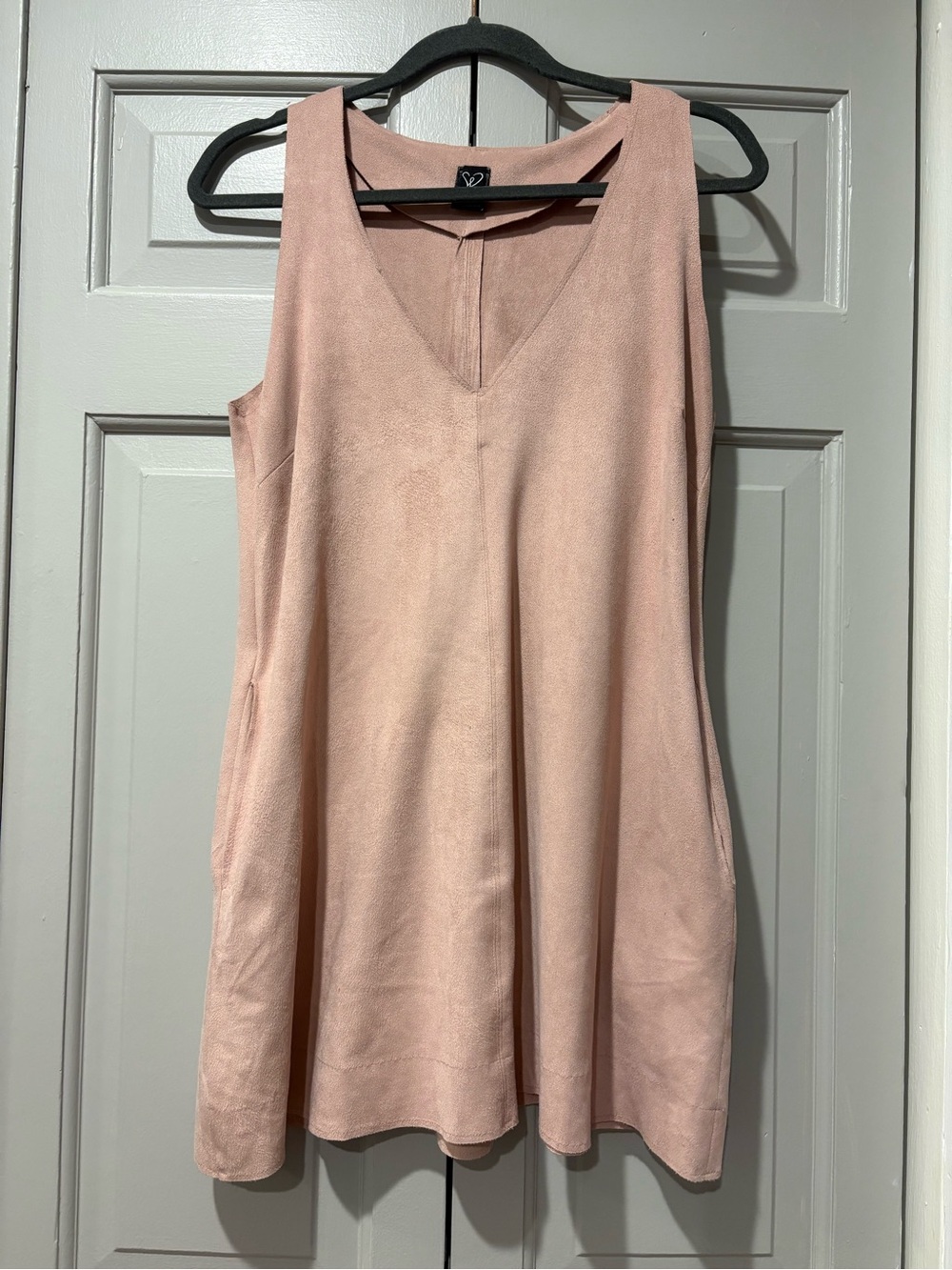 Windsor Blush Pink V-Neck Mini Swing Dress